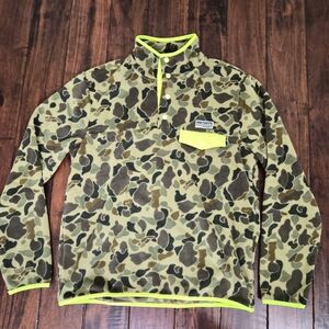 Polo Ralph Lauren VOYAGER Fleece 1/4 Button Up Sweater Camo Jacket Men's M